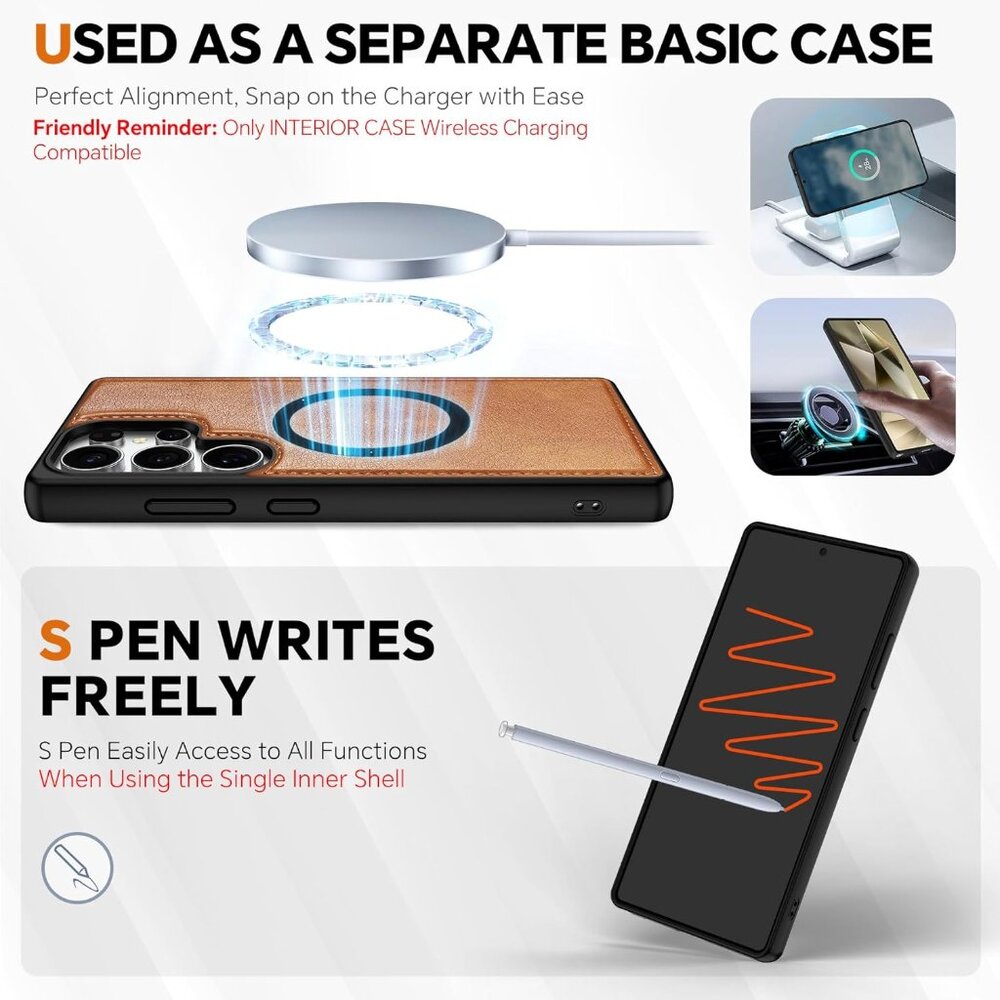 Samsung Galaxy S25 Ultra Wallet Case RFID Blocking Magnetic Detachable Folio - Picture 8 of 12